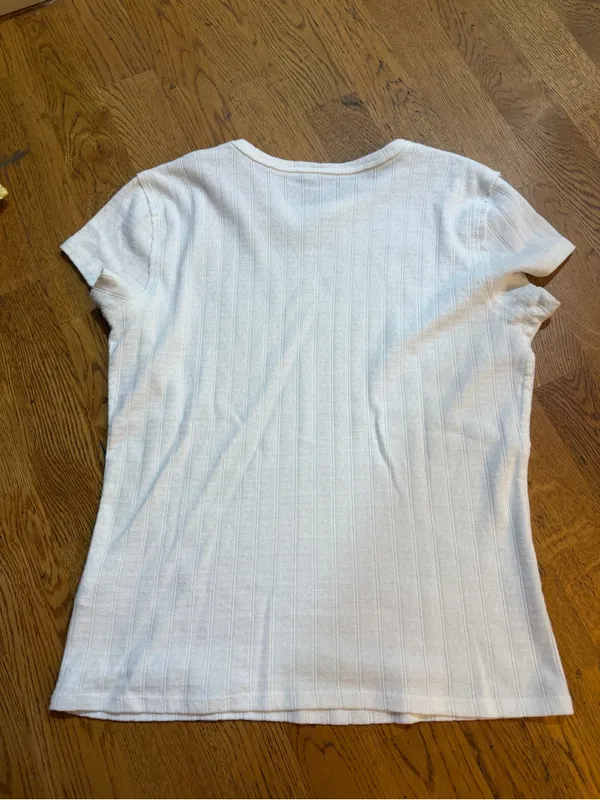 Aerie White Pointelle T-Shirt - Image 3