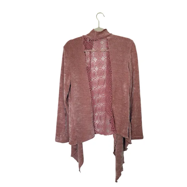 Bliss Lane Large Mauve Dust Rose‎ Waterfall Drape Cardigan Fairycore Boho Chic - Image 2