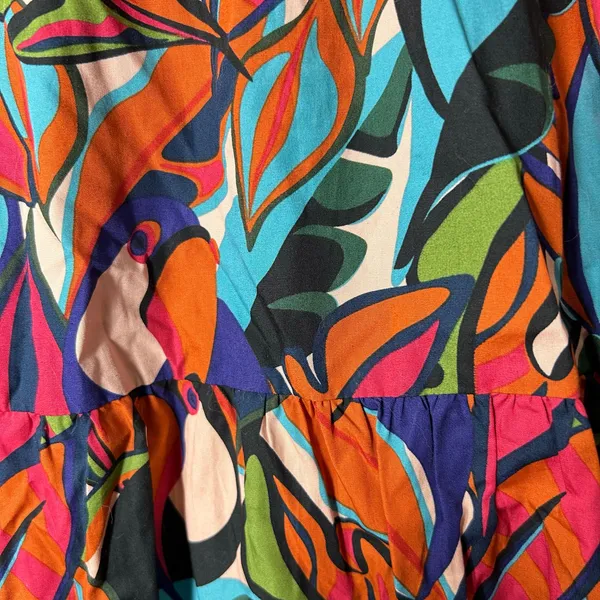Palms Away Dress Womens‎ S Multicolor Short Sleeve Cotton Mini Summer Vacation - Image 7