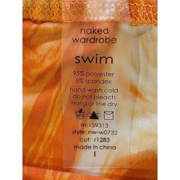 Naked Wardrobe Orange‎ Dreamsicle Two Piece Brazilian String Bikini Set Size L - Image 4