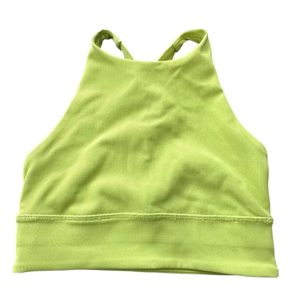 Lululemon Energy Sport Bra 4 High Neck Long Line Padded Strappy Vibrant Green - Image 2