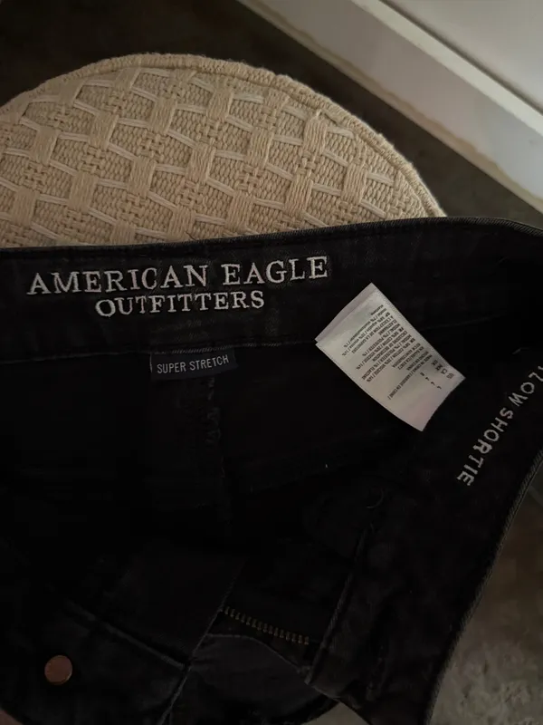 American Eagle Outfitters Black Denim Cutoff Shorts - Image 3