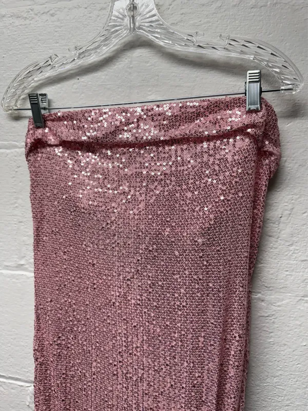 Sequin Strapless Midi Dress Pink Size L - Image 4