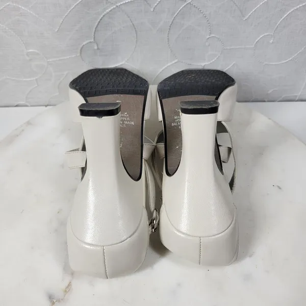 Apostrophe Cate Heels Womens 7.5 White Leather Square Toe Bridal‎ Wedding Party - Image 14