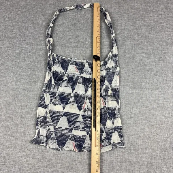 Free People Shoulder Bag Womens Medium Blue Geometric Cotton Boho Lightweight - Image 2