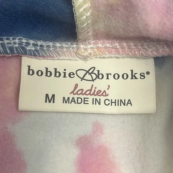 Bobbie‎ Brooks Medium Blue Pink Tie Dye Hoodie Mini Dress NWOT Beach Cover Up - Image 5