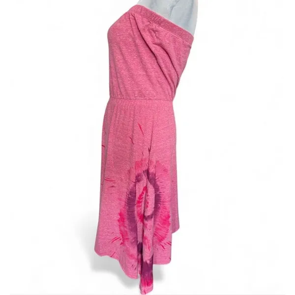 NWT Womens Mudd Pink Sunburst Print Asymmetrical Tube Dress - Sz S - Image 2