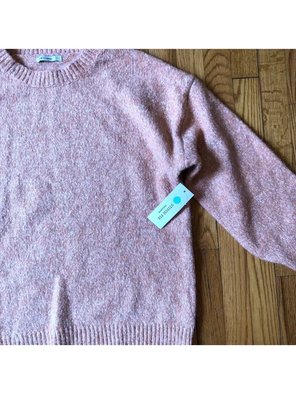 Pink Clover NWT Pink Heathered Crewneck Pullover Sweater Size L - Image 2