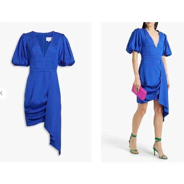ONE33 SOCIAL Gathered crepe de chine mini dress Size 4‎ - Image 3