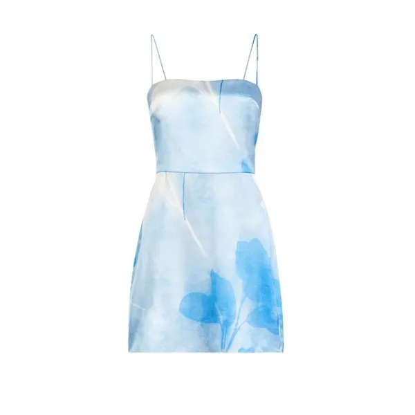 New Amanda Uprichard Avani Mini Dress Blue Ombré Square‎ Neck Size Small - Image 2