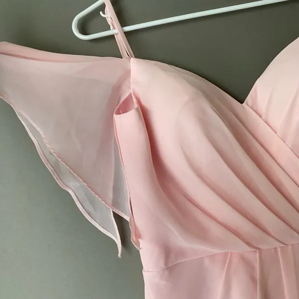 Hebeos‎ Ethereal Dainty Fairy Flowy Formal Bridesmaid Prom Maxi Dress Pink - Image 6