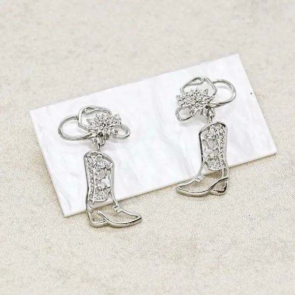 Kentucky Derby Cowgirl Boot Earrings - Image 4