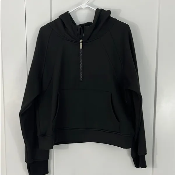 Amazon Laslulu XL Black Oversized Quarter-Zip Hoodie Sweatshirt with Pocket - Image 6