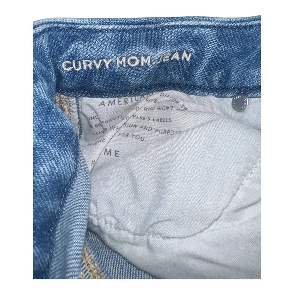 American Eagle Womens Stretch Ripped Curvy Mom‎ Jeans, Size 8 LONG - Image 5