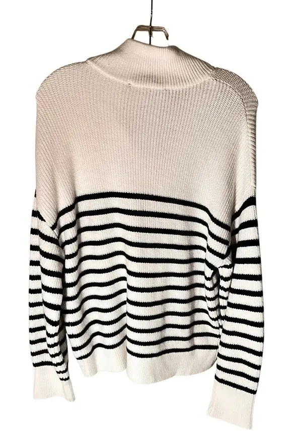 French Connection Stripe Half Zip Sweater Size Medium - Image 3