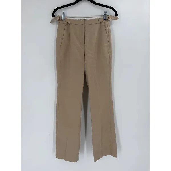 J.Crew‎ Flare Pant Womens 00 Beige Linen Blend Slim Fit BR152 Quiet Luxury NWT - Image 3