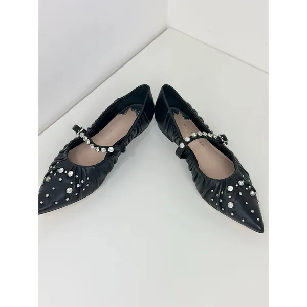 NEW Antonio Melani Jennifer Sumko Mary Jane Ballet Flats Black Leather US 7.5 - Image 10
