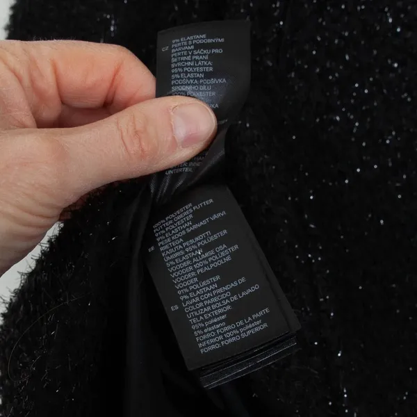 H&M Womens Sleeveless‎ Textured Midi Cocktail Dress Size 2 Black Sparkle Evening - Image 6