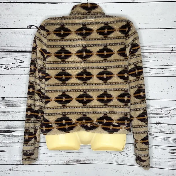 Aeropostale NWT M Aztec Southwestern 1/2 Zip Sherpa Pullover Sweatshirt Jacket - Image 3