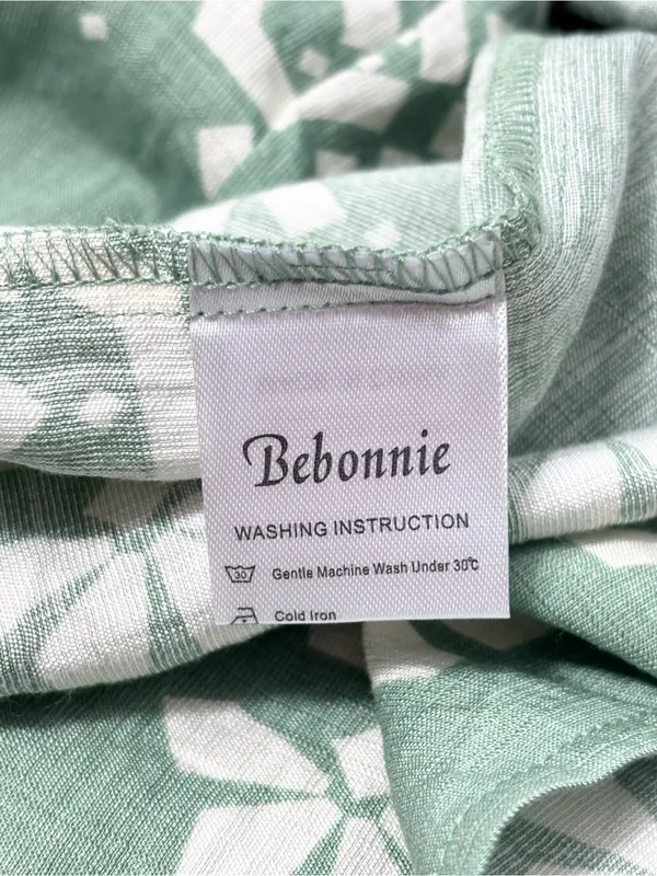Bebonnie Boho Embroidered Tunic Top - Sage‎ Green Size L NEW - Image 12
