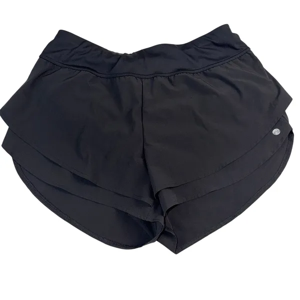Apana Black Ruffle Active Athletic Shorts Built-In Panty Gym Workout Size M - Image 2