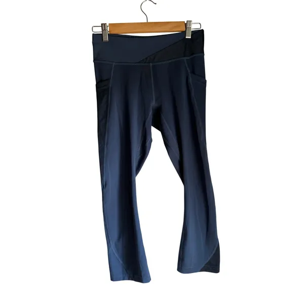 Pearl Izumi Women's Capri Leggings Medium Dusty Blue Mesh Pocket Athletic - Image 2