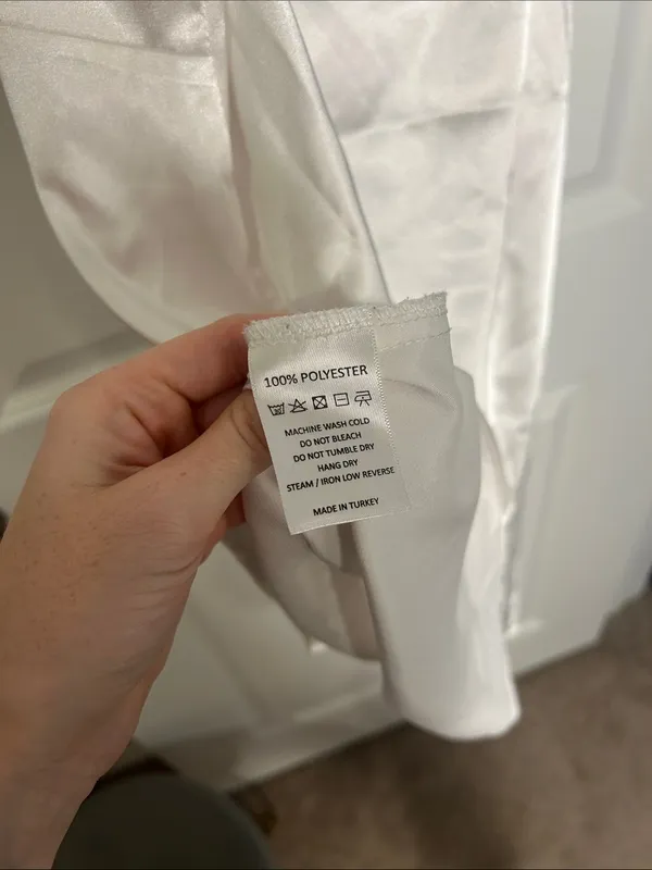 Satin V-Neck Slip Chemise in White - Image 4