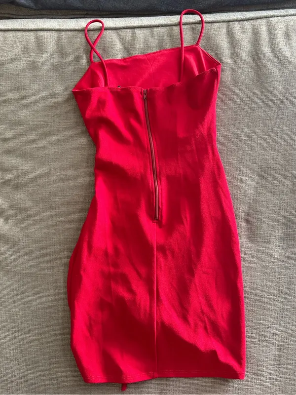 Windsor red Ruched Side Mini Slip Dress - Image 4