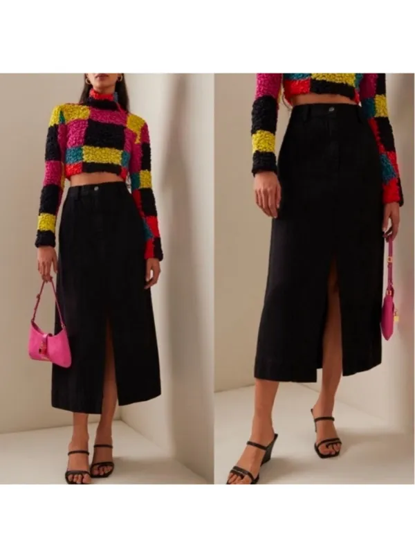 Mara Hoffmann Nikita Organic Cotton Jean Midi Skirt - Image 3