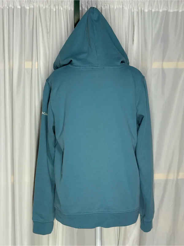 Columbia Women’s Blue/Teal Script Logo Pullover Hoodie Size S - Image 3