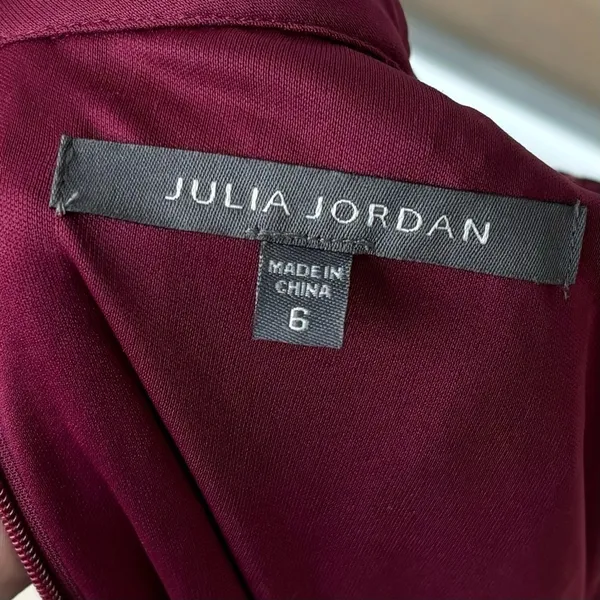 Julia Jordan Burgundy Lace Choker Dress Size 6 - Image 6