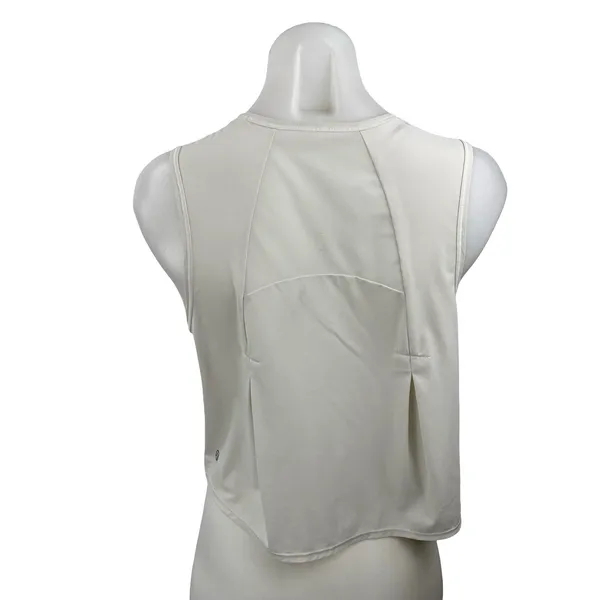 Lululemon Sculpt Women's White Cropped Yoga Running Athletic Tank Top Size S - Image 4