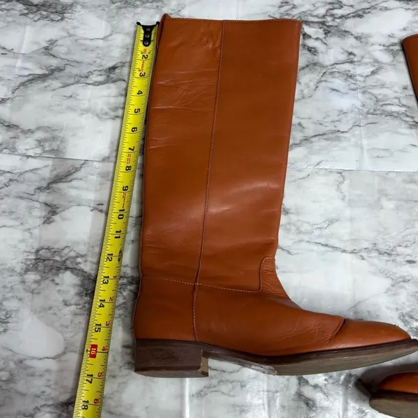 J. Crew Riding Boots leather brown size 7 brown casual western - Image 7
