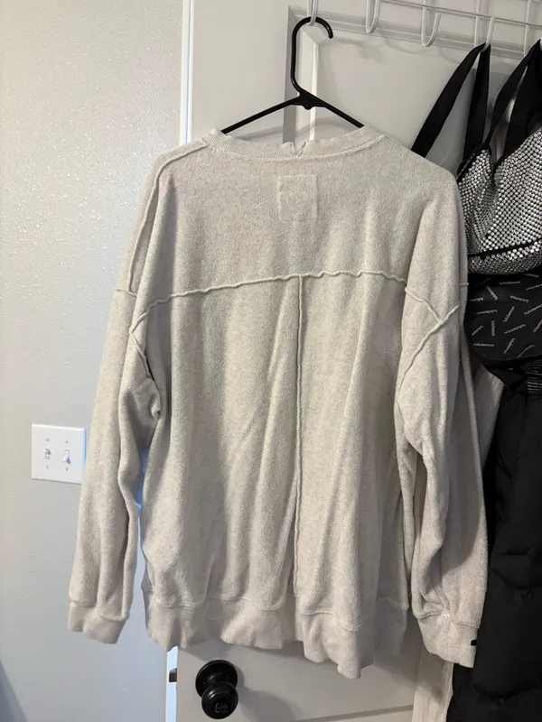 aerie Oversized Crewneck Sweatshirt - Light Gray - Image 5