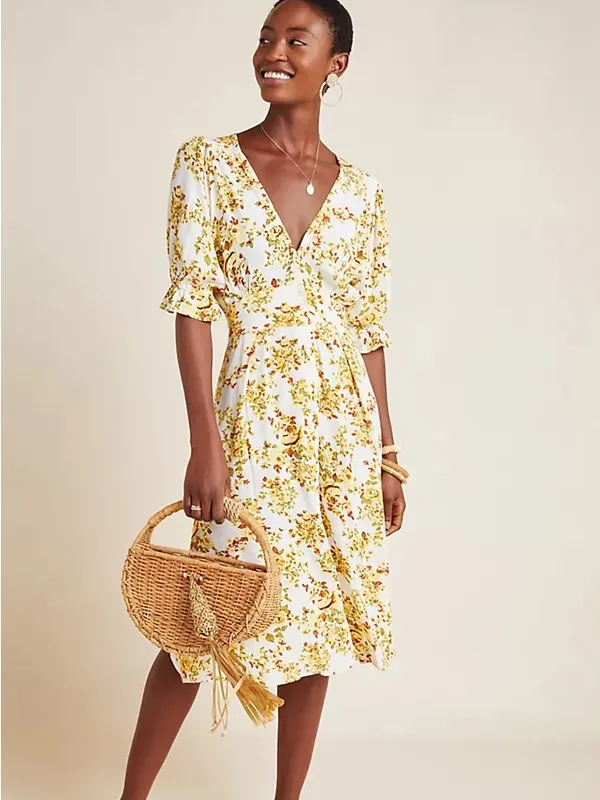 Faithfull The Brand Rafa Midi Dress Goldie Floral Size 2 - Image 2