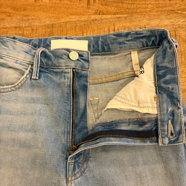Mother Superior The Hustler Roller Sneak Jeans 26 I Confess Wide Leg Light Wash - Image 7