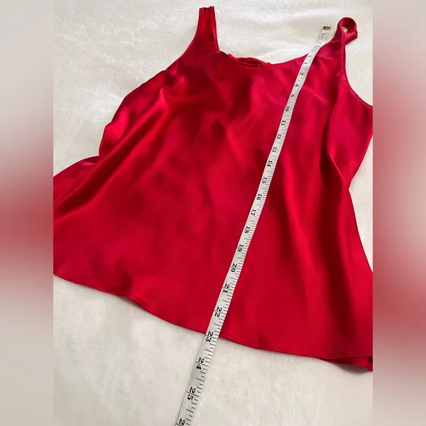 VICTORIA’S SECRET Spicy Red Silky Vintage Sash Tank Top Sexy Sz M EUC - Image 7