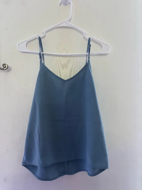 SheIn Dusty blue ruffled tank top - Image 2