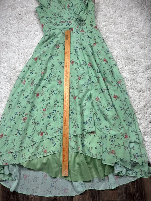 NWT Mint Green Floral High Low Formal Dress Women’s US 8 Wedding Guest Prom - Image 12