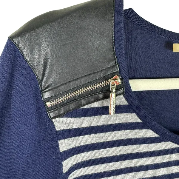 Orly Striped Nautical Sweater‎ Womens Medium Blue - Image 4