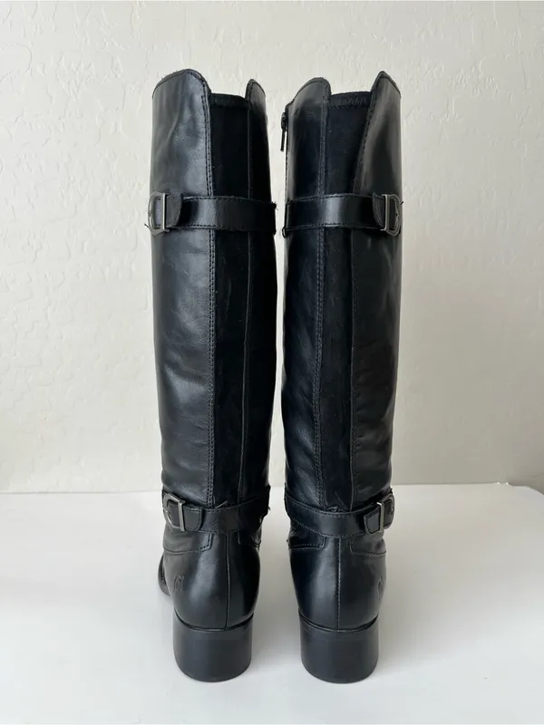 Born Gibb tall leather riding boots black 7 - Image 9