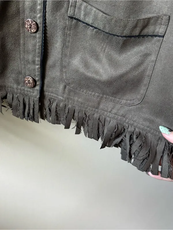 C.a. Sport Faux Suede Fringe Jacket - Image 3