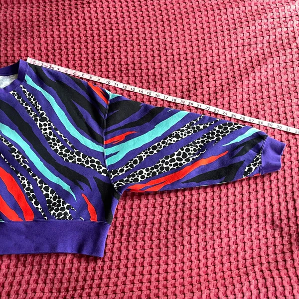 Vintage Nike AOP Crewneck Sweatshirt Women’s M Purple Abstract Graphic Retro - Image 11