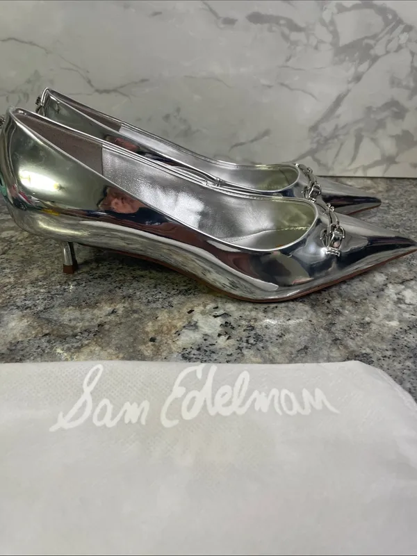 Sam Edelman Kaya 2 Women's Silver Pumps with dust bag - Image 3