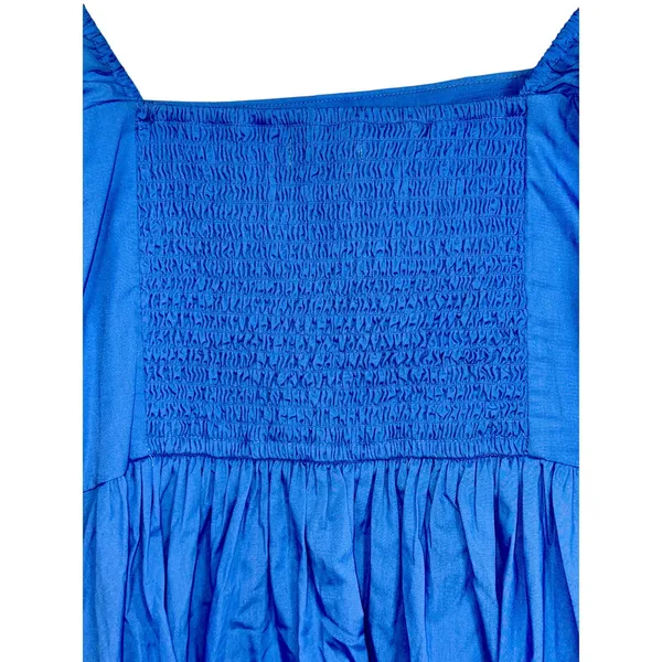 Abercrombie & Fitch Blue Smocked Back Puff Sleeve Mini Dress Womens Size XS P - Image 8