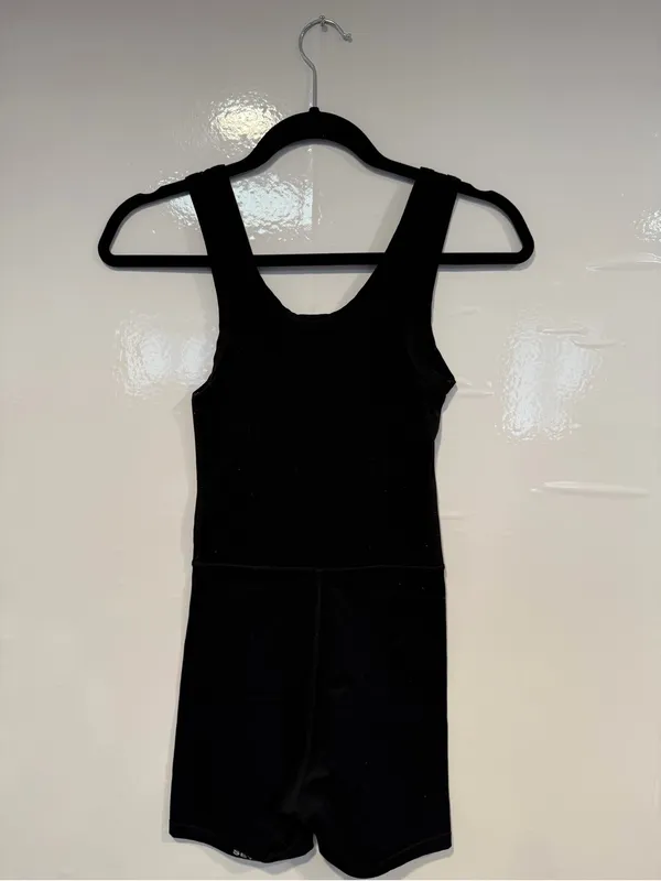 Black Set Active‎ Asymmetrical Sleeveless Scoop Neck Romper - Image 3