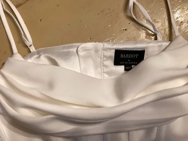 Bardot Jocosa Cowl Neck Corset Top White Size 6 - Image 2