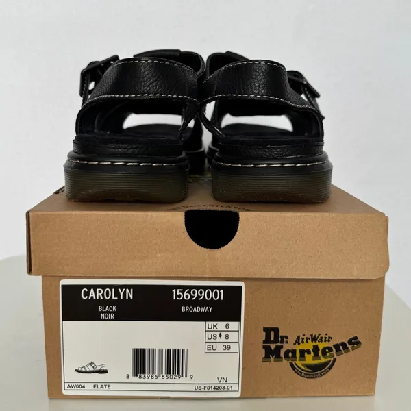 2014 Dr. Martens Carolyn 15699001 Black Leather Fisherman Sandals US 8 Box - Image 8