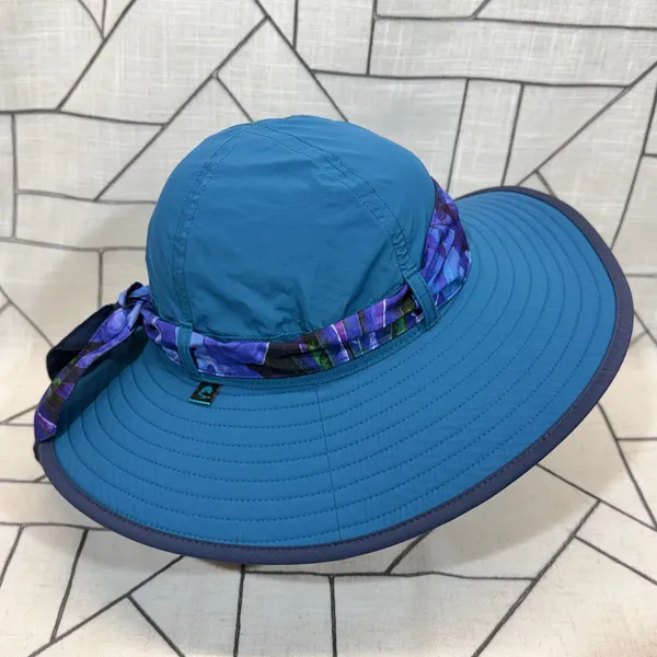 Sunday Afternoons Sun Hat One Size Teal Blue Floral Sash Wide‎ Brim Hiking Hat - Image 6