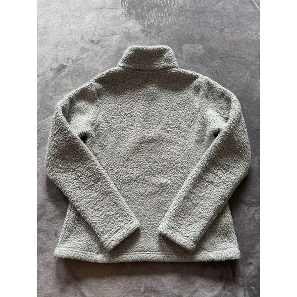Patagonia Women's Grey Half Zip Jacket Coat Fuzzy Sherpa Size Medium‎ - Image 8